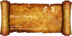 Okosi Margit névjegykártya